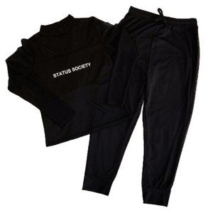 Black on Black Status Society 2 Piece Outfit Size XL